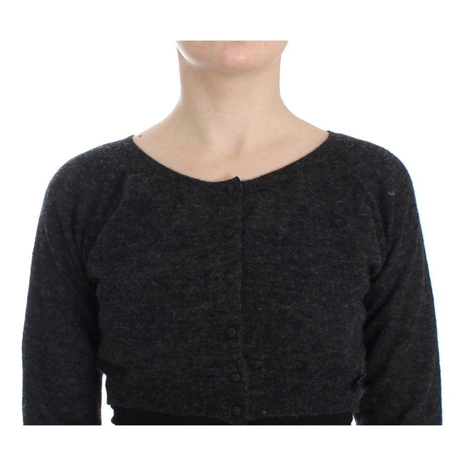 Ermanno Scervino Gray Knit Wool Cardigan Sweater