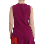 Barbara Casasola Stunning Silk Sleeveless Purple Blouse Barbara Casasola Brown