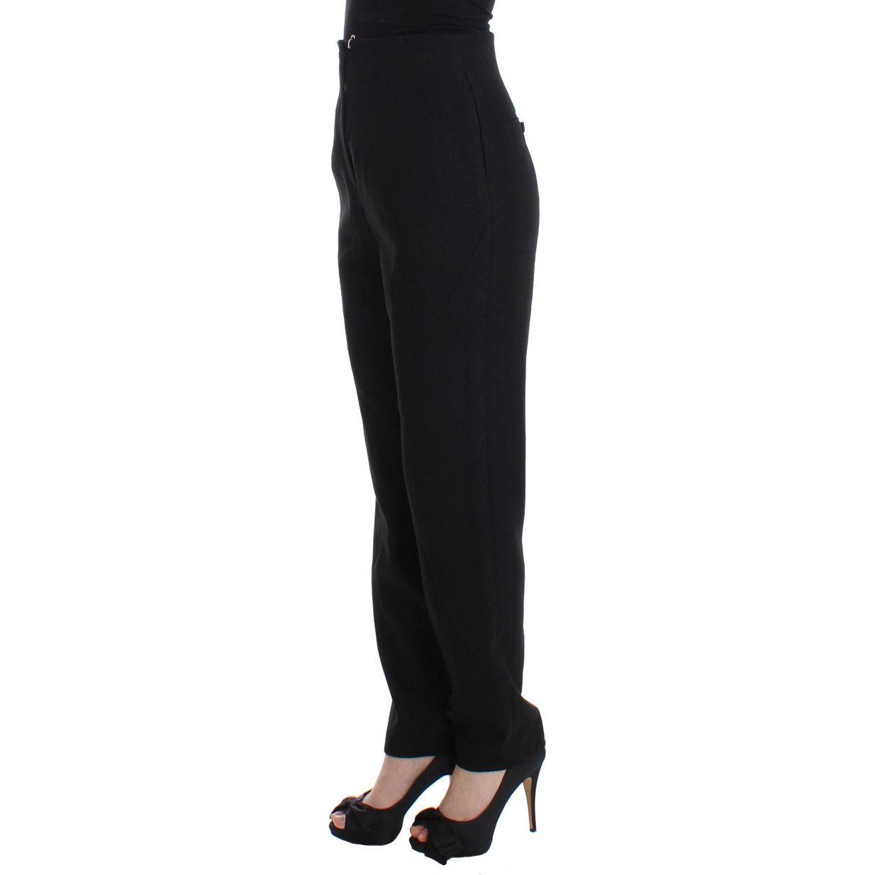 KAALE SUKTAE Black High Waist Straight Slim Dress Pants SIG12610-1