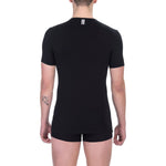 Bikkembergs Black Cotton Men's V-Neck T-Shirt BI-22366-S