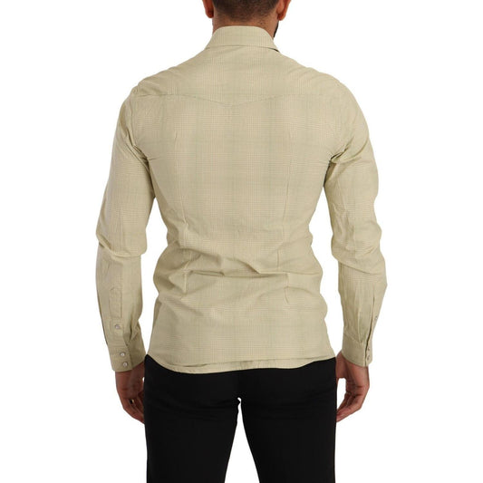 Dolce & Gabbana Yellow SICILIA Cotton Casual Slim Fit Shirt TSH7693 - 39