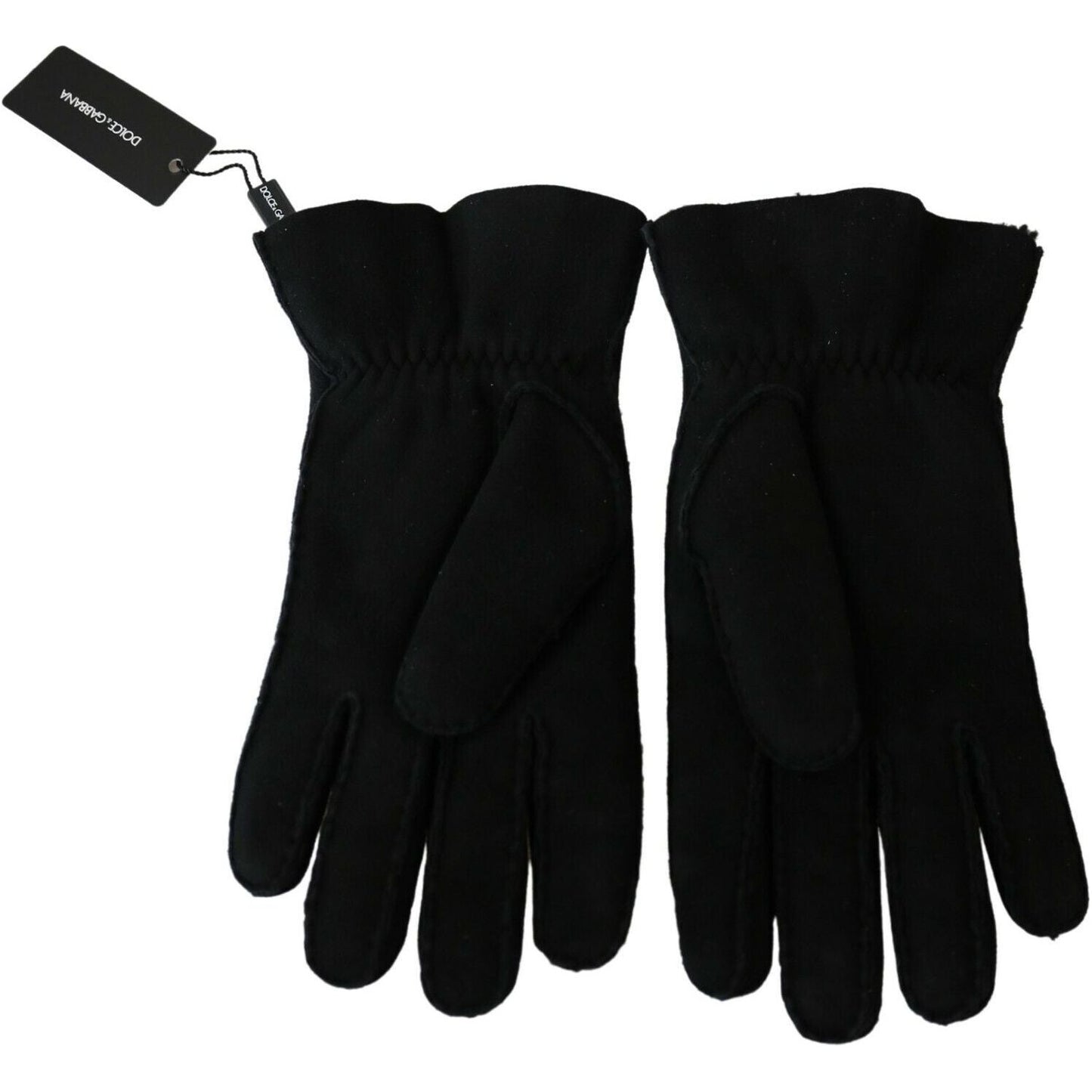 Dolce & Gabbana Black Leather Motorcycle Biker Mitten Gloves 1728,67345645728,8.5|S,Accessories,Black,Dolce & Gabbana,Gloves - Accessories,Gloves - Men - Accessories,Material: Leather,Men,Men - Accessories,New with tags