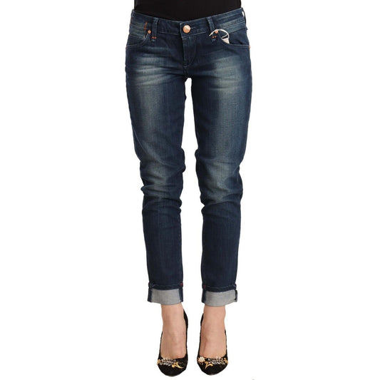Acht Blue Washed Low Waist Skinny Denim Folded Hem Jeans 1728,67345645728,Acht,Blue,Clothing,Jeans & Pants - Women - Clothing,Jeans Denim - Clothing,Material: 98% Cotton 2% Elastane,New with tags,Skinny Jeans - Jeans Denim - Clothing,W28,Women,Women - Clo