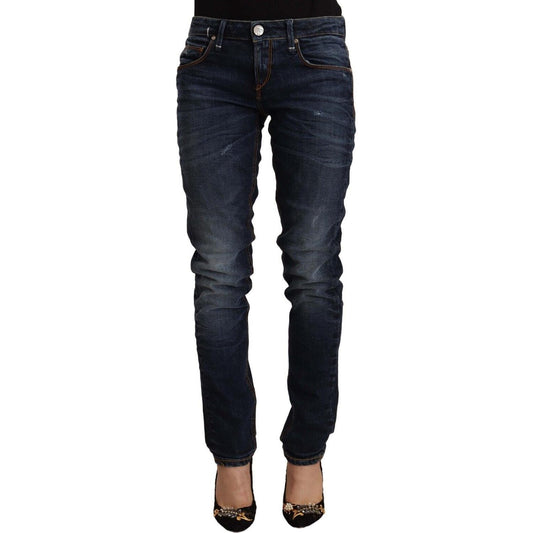 Acht Blue Washed Cotton Mid Waist Skinny Denim Jeans 1728,67345645728,Acht,Blue,Clothing,Jeans & Pants - Women - Clothing,Jeans Denim - Clothing,Material: 98% Cotton 2% Elastane,New with tags,Skinny Jeans - Jeans Denim - Clothing,W26,Women,Women - Clothin