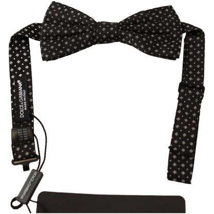 Dolce & Gabbana Black 100% Silk Adjustable Neck Papillon Tie 1728,67345645728,Accessories,Black,Bowties - Ties and Formal Accessories - Accessories,Dolce & Gabbana,Material: 100% Silk,Men,Men - Accessories,New with tags,Ties & Bowties - Men - Accessories,