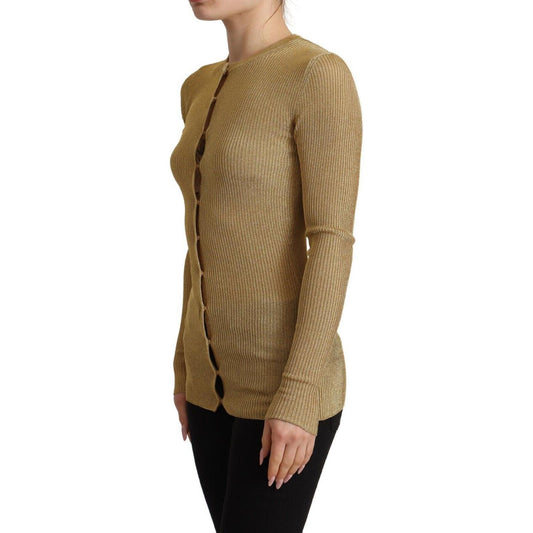 Dolce & Gabbana Gold Viscose Blend Buttons Cardigan Sweater TSH7594 - 36