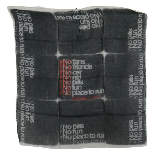 Costume National Dark Gray Wool Foulard Branded Scarf 1728,67345645728,80% Viscose,Accessories,Black/White,Costume National,Foulards - Scarves - Accessories,Material: 20% Wool,Men,Men - Accessories,New with tags,Scarves - Accessories,Scarves - Men - Acces