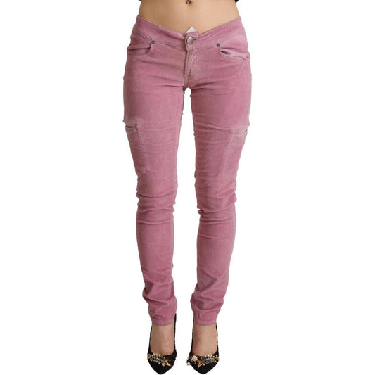 Acht Pink Cotton Low Waist Skinny Denim Cargo Jeans 1728,67345645728,Acht,Clothing,IT40|S,Jeans & Pants - Women - Clothing,Jeans Denim - Clothing,Material: 97% Cotton 3% Elastane,New with tags,Pink,Skinny Jeans - Jeans Denim - Clothing,Women,Women - Cloth