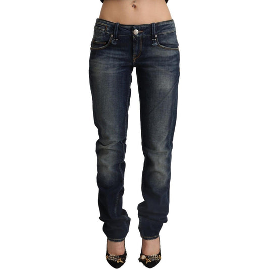 Acht Dark Blue Washed Cotton Skinny Denim Low Waist Jeans PAN71816 - 26