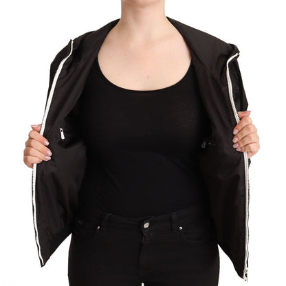 Dolce & Gabbana Black Polyester Hooded Bomber Full Zip Jacket 1728,67345645728,Black,Bombers - Jackets & Coats - Clothing,Clothing,Dolce & Gabbana,IT40|S,IT46|XL,Jackets & Coats - Clothing,Jackets & Coats - Women - Clothing,Material: 100% Polyester,New wi