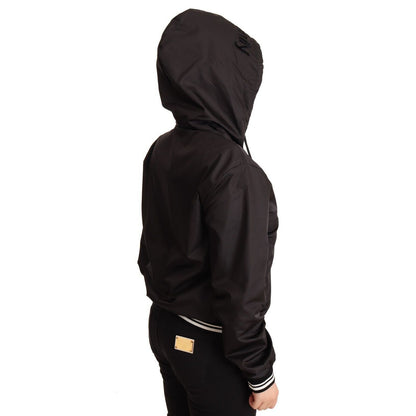 Dolce & Gabbana Black Polyester Hooded Bomber Full Zip Jacket 1728,67345645728,Black,Bombers - Jackets & Coats - Clothing,Clothing,Dolce & Gabbana,IT40|S,IT46|XL,Jackets & Coats - Clothing,Jackets & Coats - Women - Clothing,Material: 100% Polyester,New wi