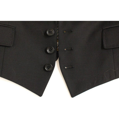 Dolce & Gabbana Black Silk Scarf Back Blazer Jacket