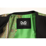 Dolce & Gabbana Elegant Silk-Blend Black Blazer with Scarf Back Detail Blazer jacket Dolce & Gabbana Antique White