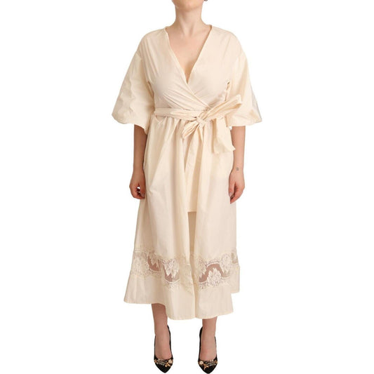 PINK MEMORIES Off White Short Sleeves Maxi A-line Wrap Dress1728,67345645728,Clothing,Dresses - Clothing,Dresses - Women - Clothing,IT42|M,Long - Dresses - Clothing,Material: 100% Polyester Lining: 80% Cotton 20% Nylon,Off White,PINK MEMORIES,Preowned / D