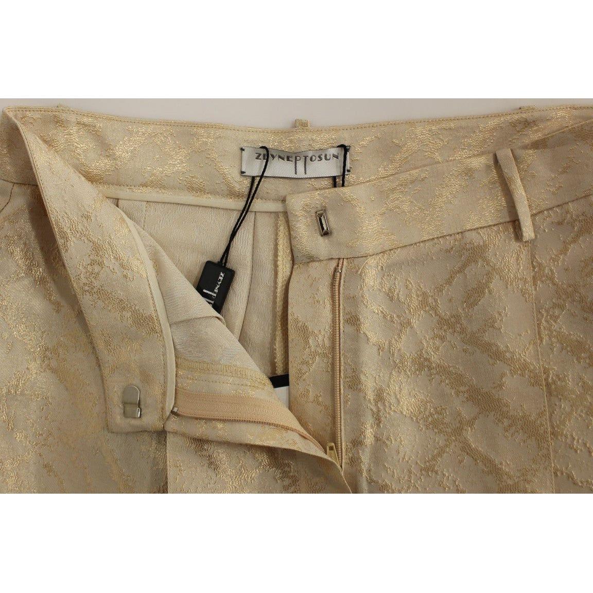 Zeyneptosun Beige Brocade Above Knee Shorts 1728,39% Viscone,67345645728,Beige,Bermuda - Shorts - Clothing,Clothing,IT40|S,IT42|M,IT44|L,Material: 61% Polyester,New with tags,Shorts - Clothing,Shorts - Women - Clothing,Women,Women - Clothing,Zeyneptosun