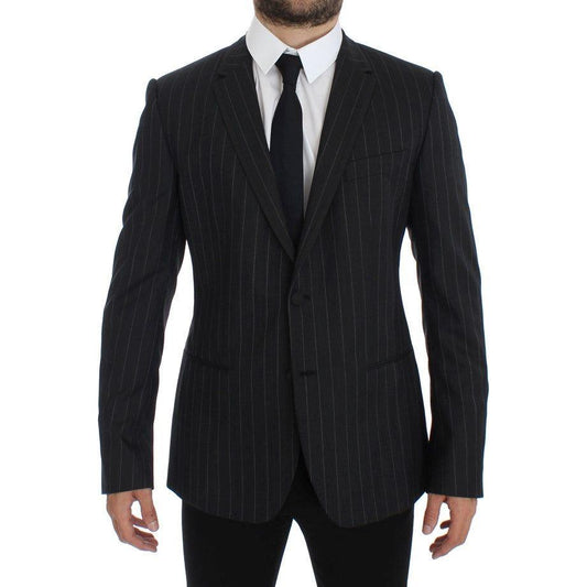 Dolce & Gabbana Gray Striped Slim Fit Wool Blazer1728,5% Virgin wool,67345645728,Blazers - Men - Clothing,Blazers - Suits & Blazers - Clothing,Clothing,Dolce & Gabbana,Gray,IT50 | L,Material: 95% Wool,Men,Men - Clothing,New with tags,Suits & Blazers - Clo