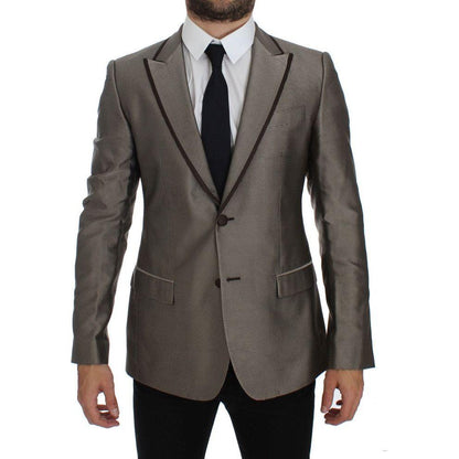 Dolce & Gabbana Brown Slim Fit Silk Two Button Blazer1728,67345645728,Blazers - Men - Clothing,Blazers - Suits & Blazers - Clothing,Brown,Clothing,Dolce & Gabbana,IT44 | XS,Material: 100% Silk,Men,Men - Clothing,New with tags,Suits & Blazers - Clothing