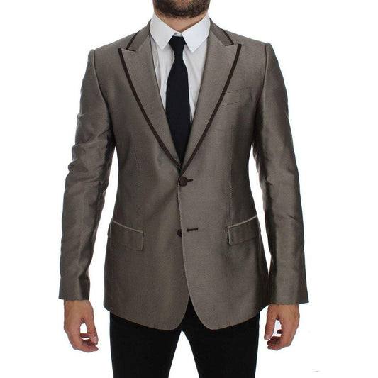 Dolce & Gabbana Brown Slim Fit Silk Two Button Blazer1728,67345645728,Blazers - Men - Clothing,Blazers - Suits & Blazers - Clothing,Brown,Clothing,Dolce & Gabbana,IT44 | XS,Material: 100% Silk,Men,Men - Clothing,New with tags,Suits & Blazers - Clothing