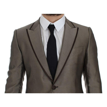 Dolce & Gabbana Brown Slim Fit Silk Two Button Blazer1728,67345645728,Blazers - Men - Clothing,Blazers - Suits & Blazers - Clothing,Brown,Clothing,Dolce & Gabbana,IT44 | XS,Material: 100% Silk,Men,Men - Clothing,New with tags,Suits & Blazers - Clothing