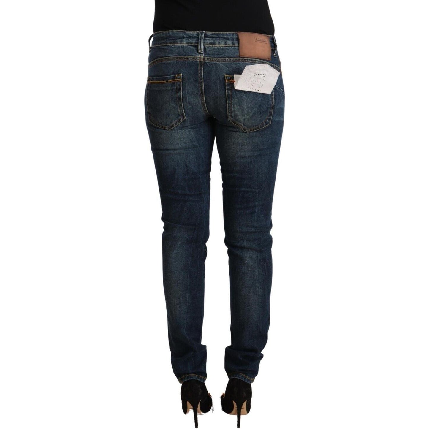 Acht Blue Washed Cotton Low Waist Slim Fit Denim Jeans PAN71830 - 26