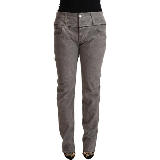Acht Gray Cotton Straight Fit High Waist Pants 1728,67345645728,Acht,Casual Pants - Pants - Clothing,Clothing,Gray,Jeans & Pants - Women - Clothing,Material: 97% Cotton 3% Elastane,New with tags,Pants - Clothing,W34,Women,Women - Clothing