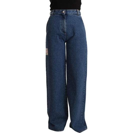 GCDS Blue Cotton High Waist Wide Leg Boot Cut Denim Jeans 1728,67345645728,Blue,Bootcut Jeans - Jeans Denim - Clothing,Clothing,GCDS,Jeans & Pants - Women - Clothing,Jeans Denim - Clothing,Material: 100% Cotton,New with tags,W27,W29,Women,Women - Clothing