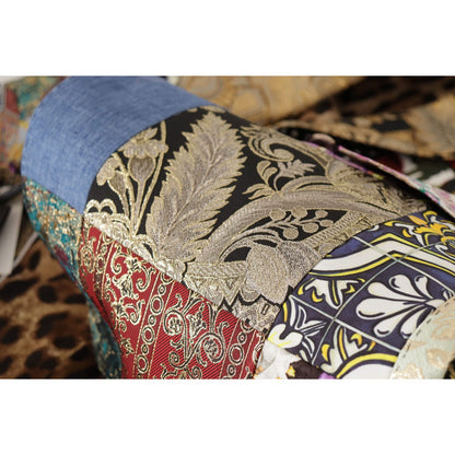 Dolce & Gabbana Multicolor Double-Breasted Patchwork Jacquard Blazer Jacket 1% silk,1728,3% acetate,3% elastane,3% nylon,38% polyester,67345645728,Blazers - Suits & Blazers - Clothing,Clothing,Coats - Jackets & Coats - Clothing,Dolce & Gabbana,IT36 | XS,I