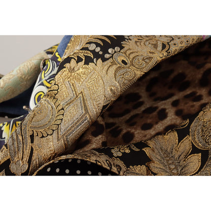 Dolce & Gabbana Multicolor Double-Breasted Patchwork Jacquard Blazer Jacket 1% silk,1728,3% acetate,3% elastane,3% nylon,38% polyester,67345645728,Blazers - Suits & Blazers - Clothing,Clothing,Coats - Jackets & Coats - Clothing,Dolce & Gabbana,IT36 | XS,I