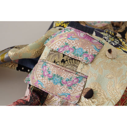 Dolce & Gabbana Multicolor Double-Breasted Patchwork Jacquard Blazer Jacket 1% silk,1728,3% acetate,3% elastane,3% nylon,38% polyester,67345645728,Blazers - Suits & Blazers - Clothing,Clothing,Coats - Jackets & Coats - Clothing,Dolce & Gabbana,IT36 | XS,I