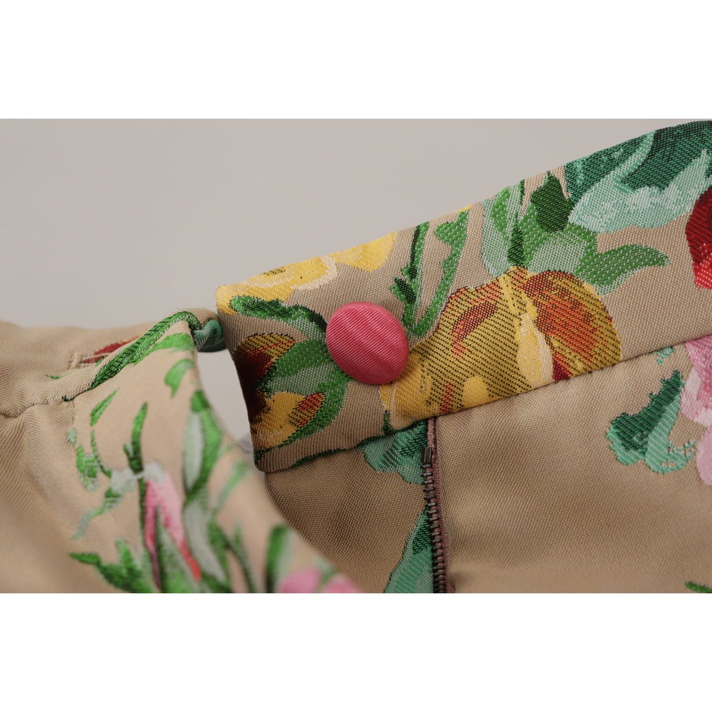Dolce & Gabbana Beige Floral Dress Formal High Waist Pants PAN73055- 36