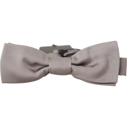Dolce & Gabbana Silver 100% Silk Slim Adjustable Neck Papillon Tie 1728,67345645728,Accessories,Bowties - Ties and Formal Accessories - Accessories,Dolce & Gabbana,Material: 100% Silk,Men,Men - Accessories,New with tags,Silver,Ties & Bowties - Men - Acces