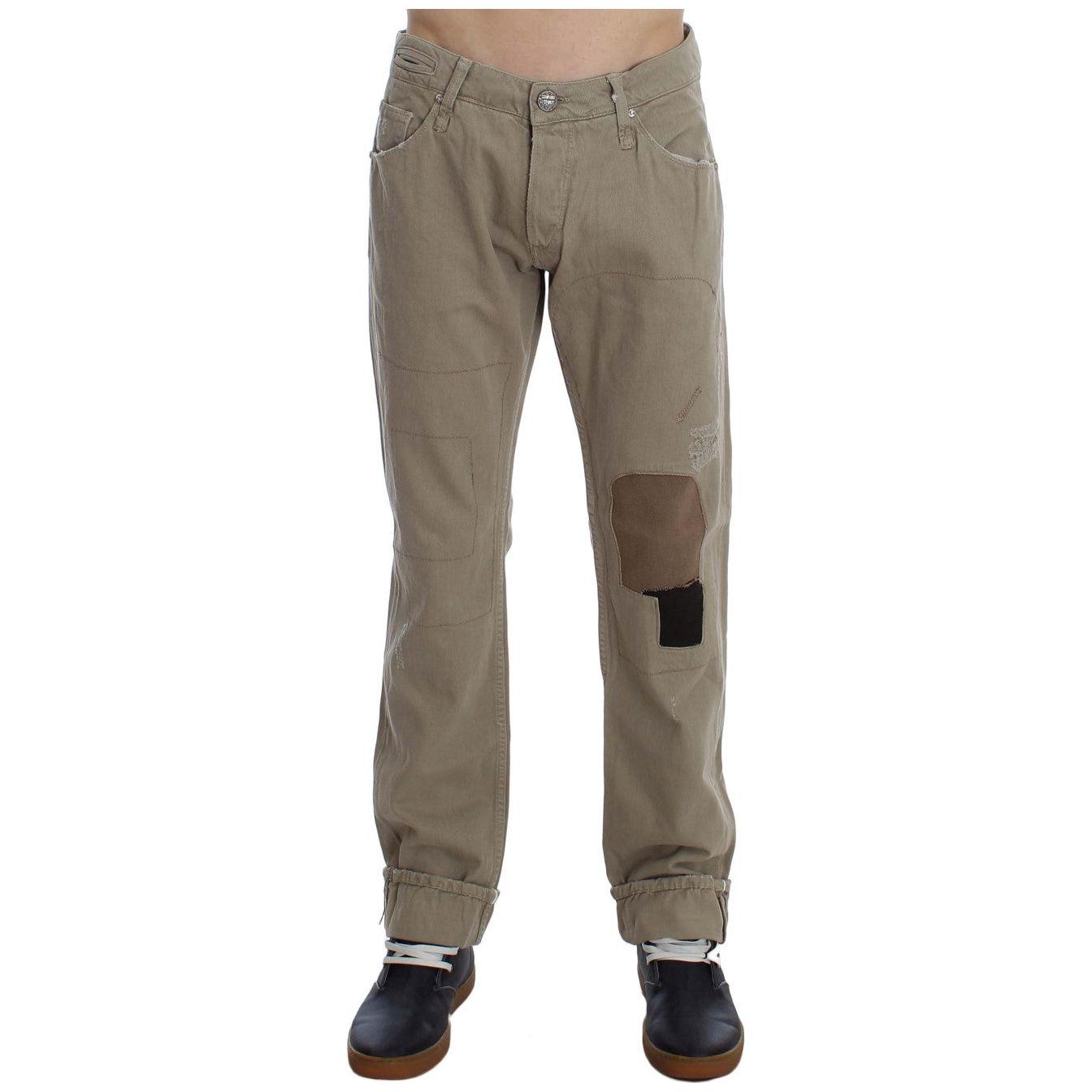 Acht Beige Cotton Patchwork Jeans1728,67345645728,Acht,Beige,Clothing,Jeans & Pants - Men - Clothing,Jeans Denim - Clothing,Material: Cotton,Men,Men - Clothing,New with tags,Straight-Leg Jeans - Jeans Denim - Clothing,W34