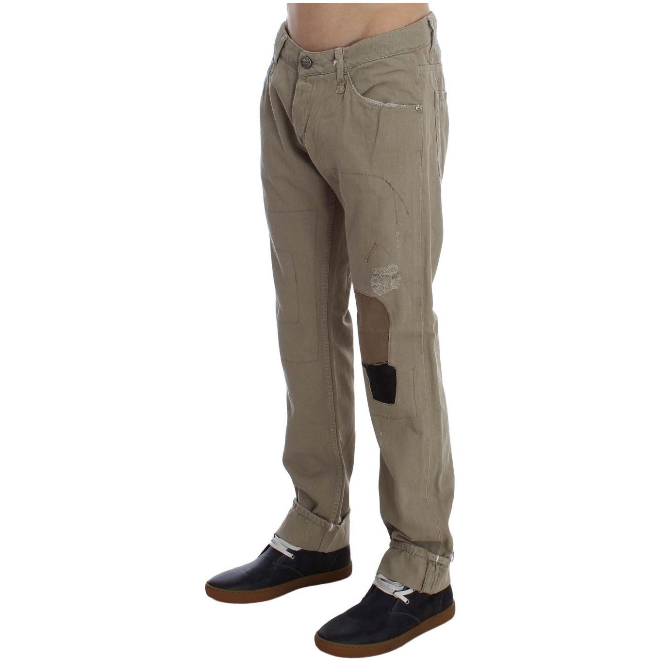 Acht Beige Cotton Patchwork Jeans1728,67345645728,Acht,Beige,Clothing,Jeans & Pants - Men - Clothing,Jeans Denim - Clothing,Material: Cotton,Men,Men - Clothing,New with tags,Straight-Leg Jeans - Jeans Denim - Clothing,W34