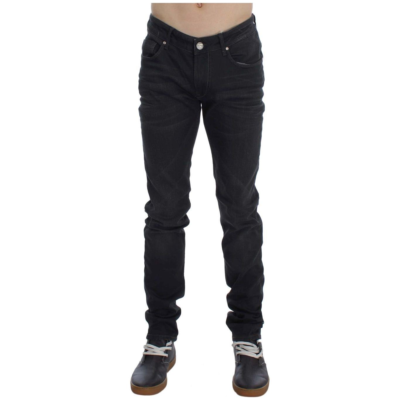 Acht Gray Cotton Stretch Slim Fit Jeans 1728,2% Elastane,67345645728,Acht,Clothing,Gray,Jeans & Pants - Men - Clothing,Jeans Denim - Clothing,Material: 98% Cotton,Men,Men - Clothing,New with tags,Slim Fit Jeans - Jeans Denim - Clothing,W34