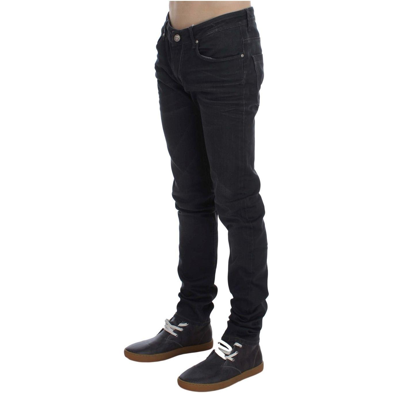 Acht Gray Cotton Stretch Slim Fit Jeans 1728,2% Elastane,67345645728,Acht,Clothing,Gray,Jeans & Pants - Men - Clothing,Jeans Denim - Clothing,Material: 98% Cotton,Men,Men - Clothing,New with tags,Slim Fit Jeans - Jeans Denim - Clothing,W34