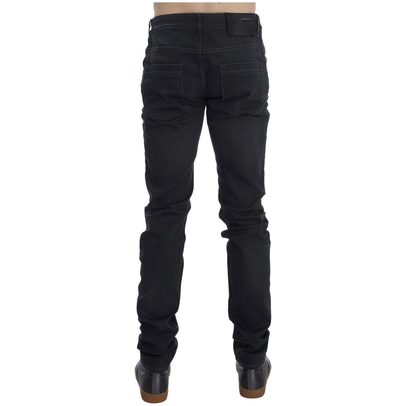 Acht Gray Cotton Stretch Slim Fit Jeans 1728,2% Elastane,67345645728,Acht,Clothing,Gray,Jeans & Pants - Men - Clothing,Jeans Denim - Clothing,Material: 98% Cotton,Men,Men - Clothing,New with tags,Slim Fit Jeans - Jeans Denim - Clothing,W34