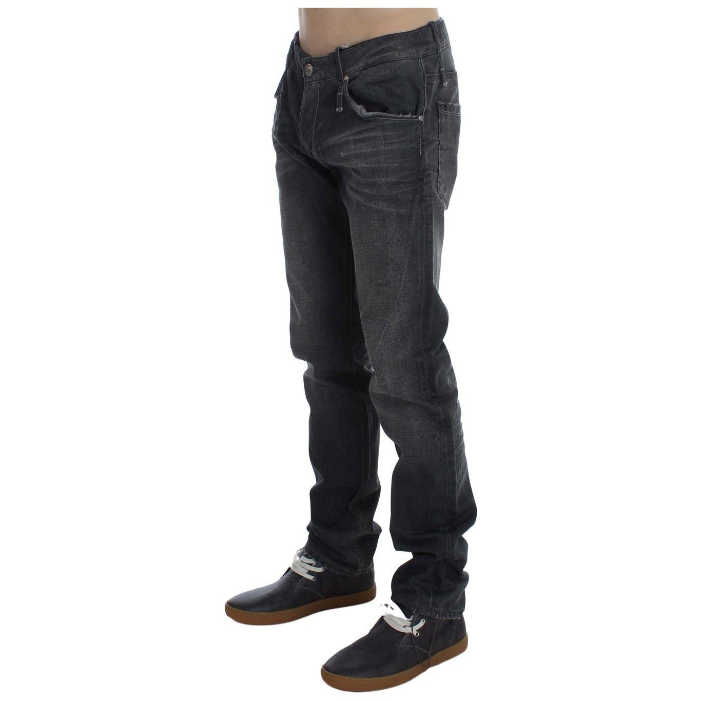 Acht Gray Cotton Regular Low Fit Jeans 1728,67345645728,Acht,Clothing,Elastane,Gray,Jeans & Pants - Men - Clothing,Jeans Denim - Clothing,Material: 100% Cotton,Men,Men - Clothing,New with tags,Straight-Leg Jeans - Jeans Denim - Clothing,W34