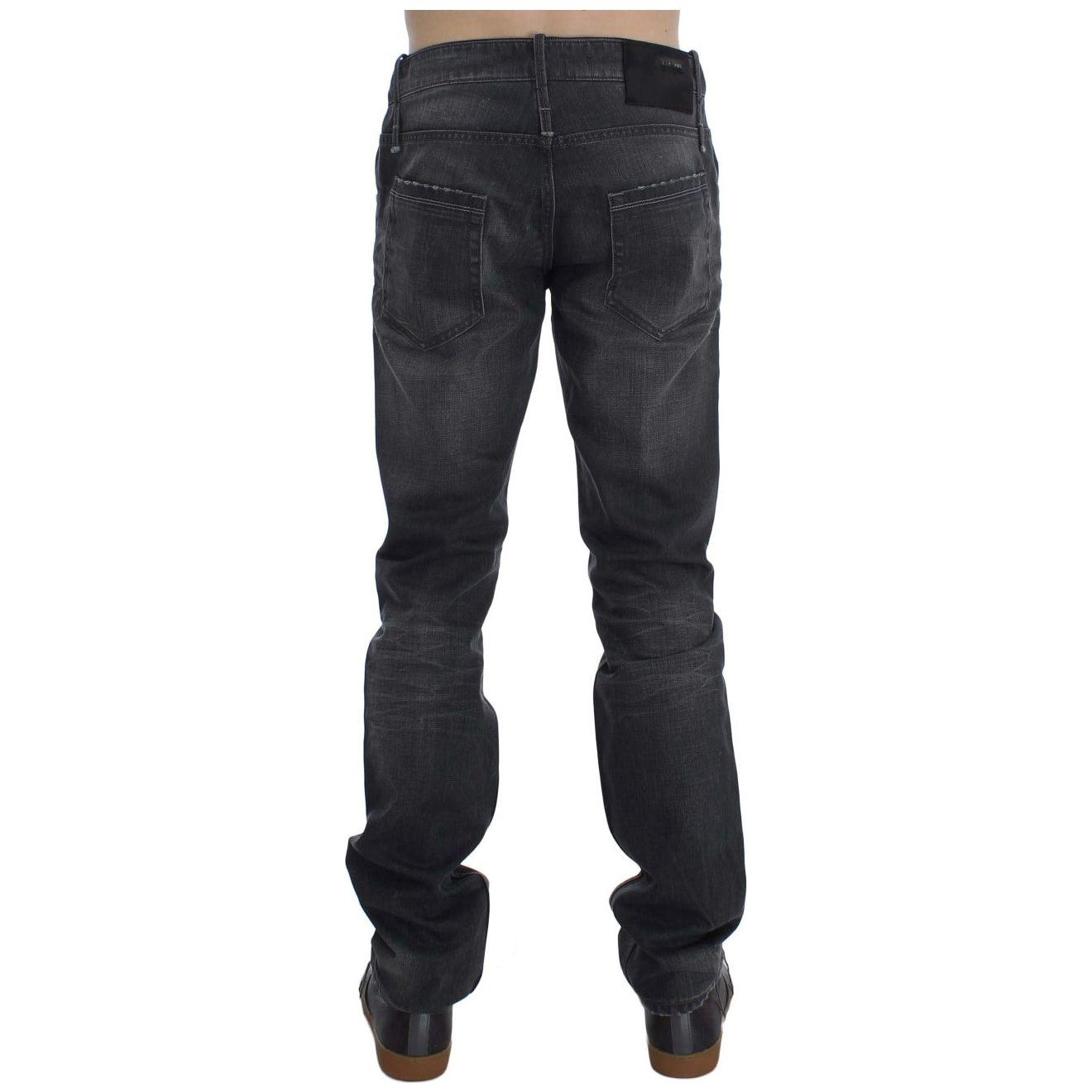 Acht Gray Cotton Regular Low Fit Jeans 1728,67345645728,Acht,Clothing,Elastane,Gray,Jeans & Pants - Men - Clothing,Jeans Denim - Clothing,Material: 100% Cotton,Men,Men - Clothing,New with tags,Straight-Leg Jeans - Jeans Denim - Clothing,W34