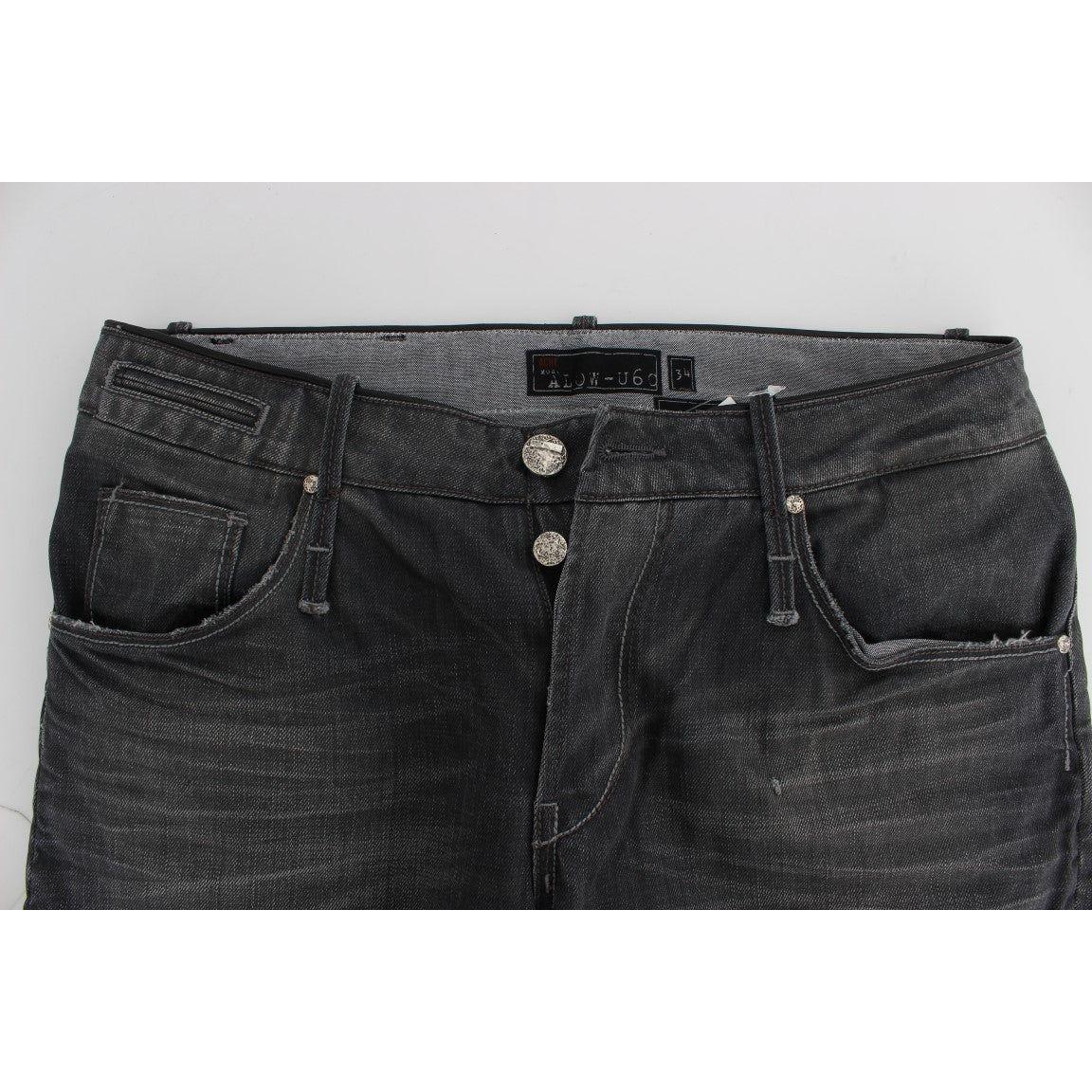 Acht Gray Cotton Regular Low Fit Jeans 1728,67345645728,Acht,Clothing,Elastane,Gray,Jeans & Pants - Men - Clothing,Jeans Denim - Clothing,Material: 100% Cotton,Men,Men - Clothing,New with tags,Straight-Leg Jeans - Jeans Denim - Clothing,W34