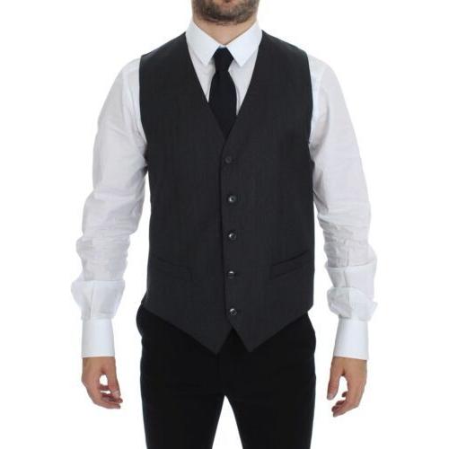 Dolce & Gabbana Gray Wool Formal Dress Vest Gilet Weste1728,67345645728,Clothing,Dolce & Gabbana,Gray,IT48 | M,Material:,Men,Men - Clothing,New with tags,Suits & Blazers - Clothing,Vests - Men - Clothing,Waistcoats - Suits & Blazers - Clothing
