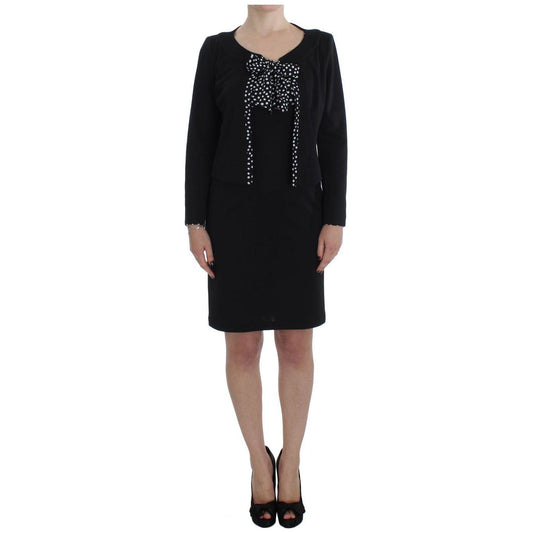 BENCIVENGA Black Stretch Sheath Dress & Sweater Set1728,28% Viscose,5% Elastane,67345645728,BENCIVENGA,Black,Clothing,Dresses - Women - Clothing,IT42|M,IT46 | L,Material: 67% Polyester,New with tags,Suits & Blazers - Clothing,Sweaters - Women - Clothing,T
