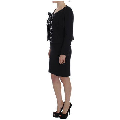 BENCIVENGA Black Stretch Sheath Dress & Sweater Set 1728,28% Viscose,5% Elastane,67345645728,BENCIVENGA,Black,Clothing,Dresses - Women - Clothing,IT42|M,IT46 | L,Material: 67% Polyester,New with tags,Suits & Blazers - Clothing,Sweaters - Women - Clothing,