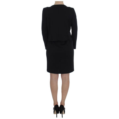 BENCIVENGA Black Stretch Sheath Dress & Sweater Set 1728,28% Viscose,5% Elastane,67345645728,BENCIVENGA,Black,Clothing,Dresses - Women - Clothing,IT42|M,IT46 | L,Material: 67% Polyester,New with tags,Suits & Blazers - Clothing,Sweaters - Women - Clothing,