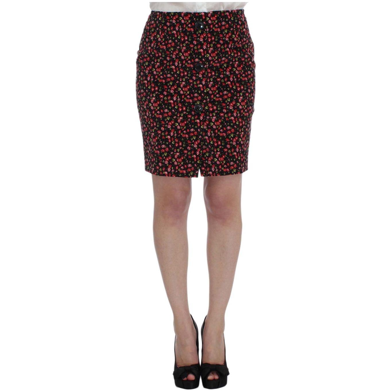 BENCIVENGA Black Multicolor Floral Suit
