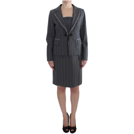 BENCIVENGA Gray Stretch Suit Sheath Dress & Blazer Set1728,5% Elastane (stretch),67345645728,BENCIVENGA,Clothing,Dresses - Women - Clothing,Gray,IT44|L,IT50 | XXL,IT52 | XL,Material: 95% Cotton,New with tags,Suits & Blazers - Clothing,Suits & Blazers - Wo