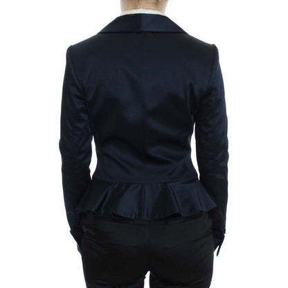 Exte Blue Three Button Single Breasted Blazer Jacket1728,4% Elastane,45% Nylon,67345645728,Blazers - Suits & Blazers - Clothing,Blue,Clothing,Exte,IT40|S,Material: 51% Acetate,New with tags,Suits & Blazers - Clothing,Suits & Blazers - Women - Clothing,Wom