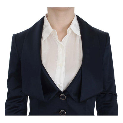 Exte Blue Three Button Single Breasted Blazer Jacket1728,4% Elastane,45% Nylon,67345645728,Blazers - Suits & Blazers - Clothing,Blue,Clothing,Exte,IT40|S,Material: 51% Acetate,New with tags,Suits & Blazers - Clothing,Suits & Blazers - Women - Clothing,Wom