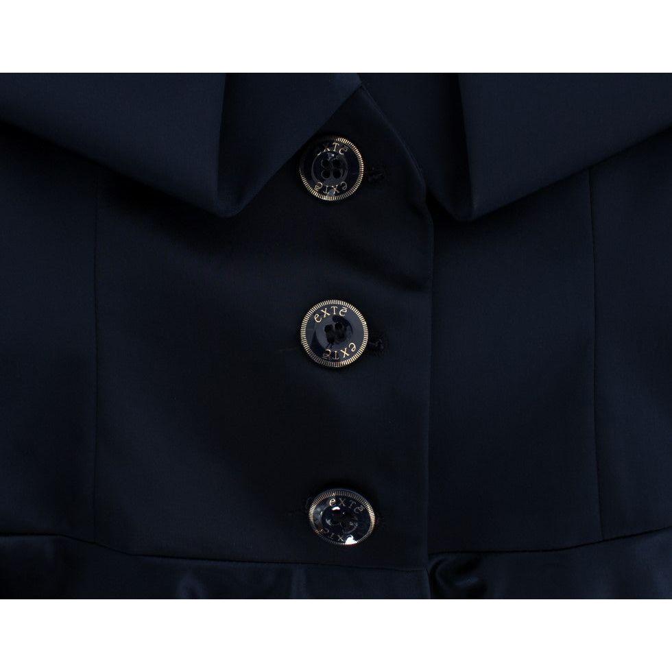 Exte Blue Three Button Single Breasted Blazer Jacket1728,4% Elastane,45% Nylon,67345645728,Blazers - Suits & Blazers - Clothing,Blue,Clothing,Exte,IT40|S,Material: 51% Acetate,New with tags,Suits & Blazers - Clothing,Suits & Blazers - Women - Clothing,Wom