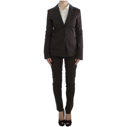Exte Brown Stretch Two Button Suit1728,3% Elastane,67345645728,Brown,Clothing,Exte,IT40|S,Material: 97% Cotton,New with tags,Suits & Blazers - Clothing,Suits & Blazers - Women - Clothing,Two-Piece Suits - Suits & Blazers - Clothing,Women,Women - Clothing