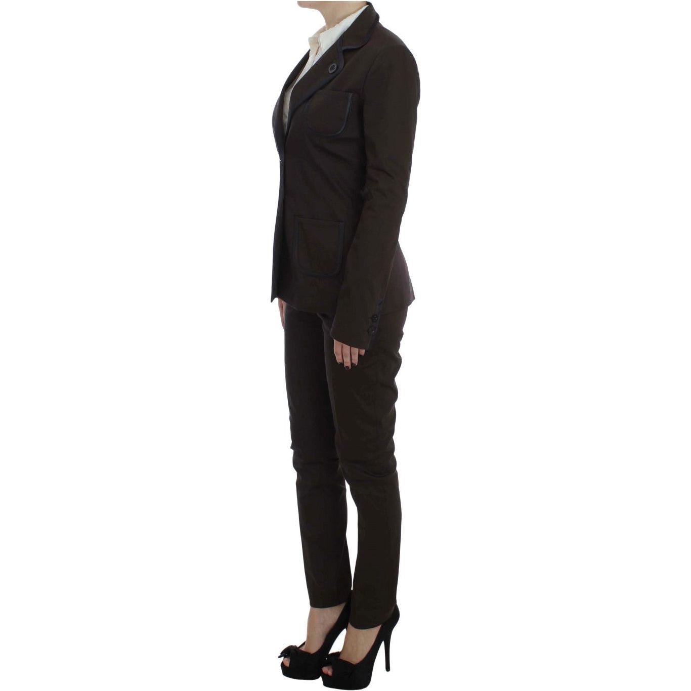 Exte Brown Stretch Two Button Suit1728,3% Elastane,67345645728,Brown,Clothing,Exte,IT40|S,Material: 97% Cotton,New with tags,Suits & Blazers - Clothing,Suits & Blazers - Women - Clothing,Two-Piece Suits - Suits & Blazers - Clothing,Women,Women - Clothing